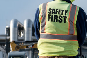 Safety Worker observing at the BGAD